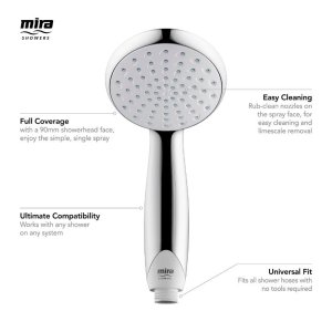 Mira Nectar 90mm Single Spray Shower Head - Chrome (2.1703.003) - main image 4