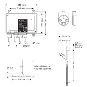 Mira Platinum Dual Ceiling Fed Digital Shower - High Pressure (1.1796.001) - main image 4