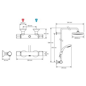 Mira React ERD Bar Mixer Shower - Chrome (2.1878.006) - main image 4