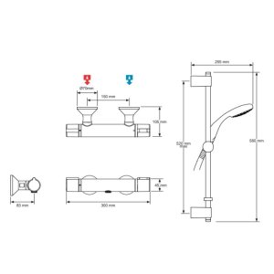 Mira React EV Bar Mixer Shower - Chrome (2.1878.005) - main image 4