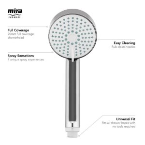 Mira Beat 4-mode 9cm shower head - chrome (2.1703.012) - main image 4