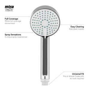 Mira Beat 4-mode 9cm shower head - Chrome (2.1703.012) - main image 4