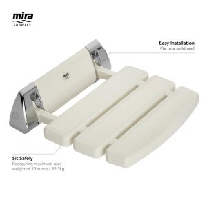 Mira Shower Seat White and Chrome (2.1536.129) - main image 4