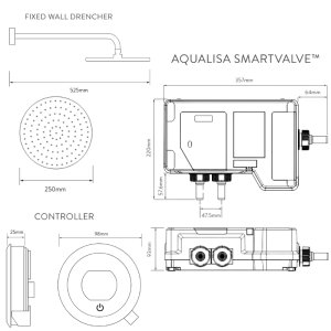 Aqualisa Optic Q Smart Shower Concealed with Fixed Head - HP/Combi (OPQ.A1.BR.23) - main image 4