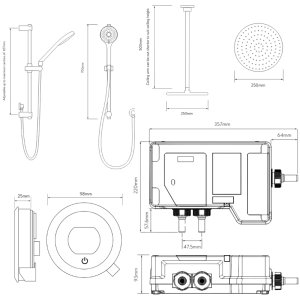 Aqualisa Optic Q Smart Shower Exposed with Adjustable and Ceiling Fixed Head - HP/Combi (OPQ.A1.EV.DVFC.23) - main image 4