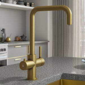 Sauber Astano 3-in-1 Instant Boiling Water Kitchen Tap - Brushed Gold (PDT-000048-51-52) - main image 4