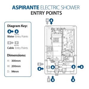 Triton Aspirante UNIQ Electric Shower 9.5kW - Dark Bronze Effect (GEASPUN90) - main image 4
