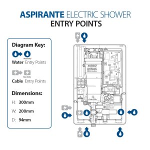 Triton Aspirante UNIQ Electric Shower 9.5kW - Matte Black (GEASPUN93) - main image 4