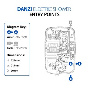 Triton Danzi Electric Shower 8.5kW - White (ARDANZ08W) - main image 4