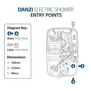 Triton Danzi Electric Shower 9.5kW - Black (ARDANZ09BLK) - main image 4