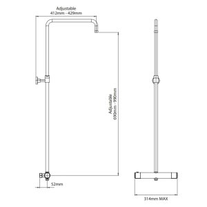 Triton Dene Dual Cool Touch Diverter Bar Mixer Shower - Chrome (UNDETHBMDIV) - main image 4