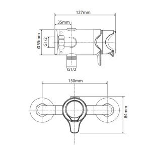 Triton Dene Mini Concentric Exposed Mixer Shower - Chrome (UNDETHEXCM) - main image 4