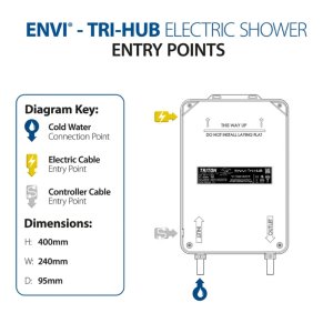 Triton ENVi Ceiling Fed Electric Shower 10.5kW - Black (GEENVF13) - main image 4