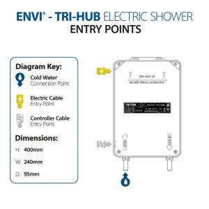 Triton ENVi DuElec Dual Electric Shower 9.0kW - Silver (GEENVD92) - main image 4