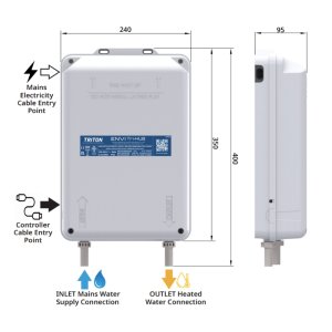 Triton ENVi Inline Wall Fed Electric Shower 9.5kW - Silver (GEENVE92) - main image 4