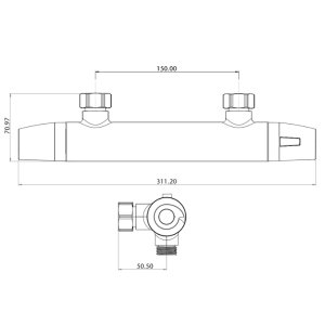 Triton Exe Cool Touch Lever Bar Mixer Shower - Chrome (UNEXTHBMINC) - main image 4