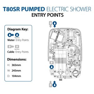 Triton T80SR Pumped Electric Shower 8.5kW - White (GET80PSR81) - main image 4