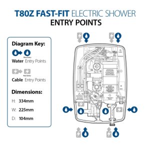 Triton T80Z Fast-Fit Electric Shower 10.5kW - Chrome (SP8CHR1ZFF) - main image 4