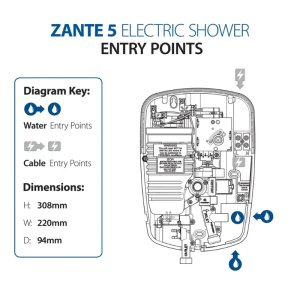 Triton Zante 5 Electric Shower 8.5kW - White (ARZAN508W) - main image 4