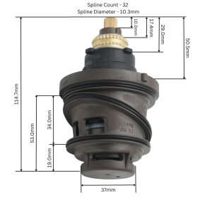 Ultra DC70-T32 thermostatic cartridge assembly - 32 tooth spline (DC70T32) - main image 4