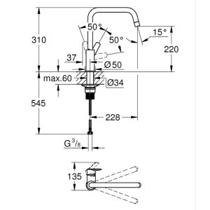 Grohe Quickfix Start High Spout Kitchen Tap - Chrome (30470000) - main image 5