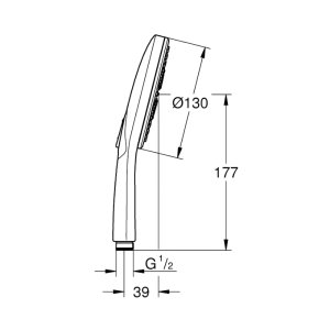 Grohe Rainshower SmartActive 130 3 Spray Shower Head - Chrome (26574000) - main image 5