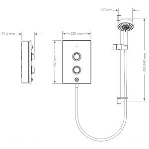 Mira Decor Single Outlet Electric Shower - 8.5kW - Warm Silver (41518W-SL) - main image 6