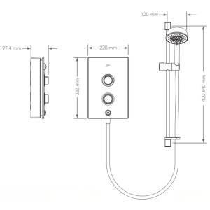 Mira Decor Single Outlet Electric Shower - 10.8kW - Black Onyx (41520W-BL) - main image 7