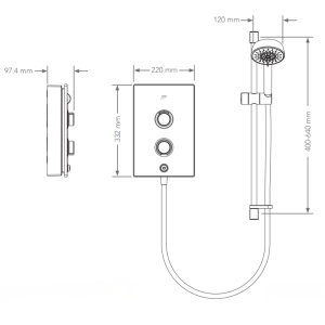 Mira Decor Single Outlet Electric Shower - 8.5kW - Bronze (41518W-BZ) - main image 7