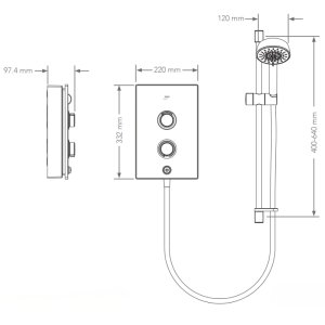 Mira Decor Single Outlet Electric Shower - 9.5kW - White (41519W-WH) - main image 7