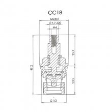 1/2" tap mechanism ceramic disc hot/cold - pair (CC18)