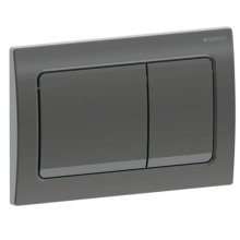 Buy New: Geberit Alpha01 Dual Flush Plate - Square - Black Chrome (115.055.QC.1)