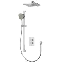 Aqualisa Dream Square Thermostatic Mixer Shower with Adjustable and Wall Fixed Heads - Chrome (DRMDCV2.ADFW.SQR)