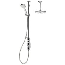 Aqualisa iSystem exposed digital shower with adj & ceiling fixed shower heads - gravity pumped (ISD.A2.EV.DVFC.21)