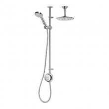 Aqualisa Quartz exposed digital shower with adjustable & fixed ceiling shower heads - Gravity pumped (QZD.A2.EV.DVFC.18)
