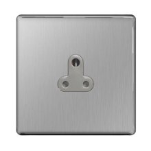 BG 1 Gang Unswitched Socket - Screwless Flatplate - Brushed Steel (FBS29G-01)