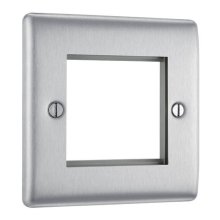 BG 2 Module Front Plate (50mm X 50mm) - Brushed Steel (NBSEMS2-01)