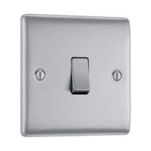 BG Nexus Intermediate Plate Switch - Brushed Steel (NBS13-01)