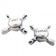 Bristan 1901 tap handles - pair - hot & cold - chrome (HD038FBCPB)