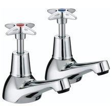 Buy New: Bristan Cross Top Head Bath Taps - Chrome (VAX 3/4 C)
