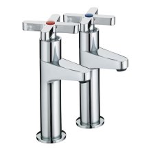 Bristan Design Utility X head high neck pillar taps - chrome (DUX HNK C)