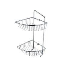 Bristan Two Tier Wall Fixed Wire Basket - Chrome (COMP BASK07 C)