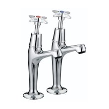 Bristan X Head High Neck Pillar Taps - Chrome (VAX HNK C)