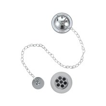 Burlington Bath Overflow Plug & Chain Waste - Chrome (W3)
