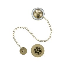 Burlington Bath Overflow Plug & Chain Waste - Gold (W3GOLD)