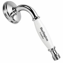 Burlington Ceramic Telephone Style Handset - White/Chrome (V29)
