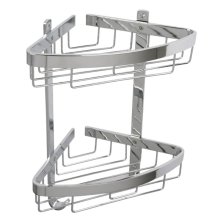 Croydex Aluminium Large Two Tier Corner Basket - Chrome (QM772841)