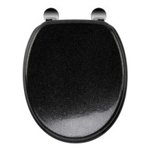 Croydex Black Quartz Flexi-Fix Toilet Seat (WL601821H)