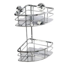 Croydex Charlwood Flexi-Fix two tier corner basket (QM813841)
