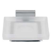 Croydex Flexi-Fix Cheadle Soap Dish and Holder - Chrome Plated and Toughened Frosted Glass (QM511941)